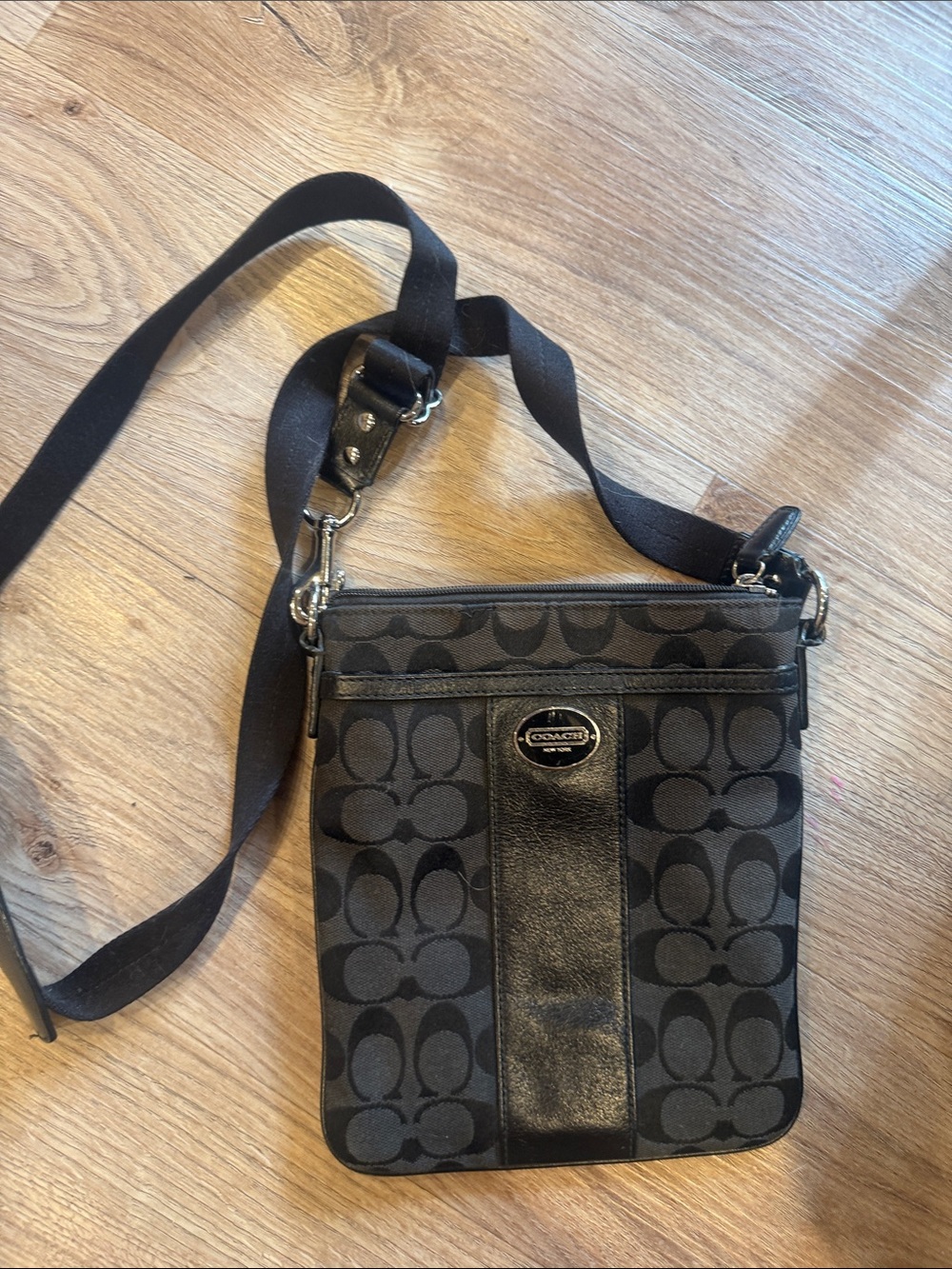 Coach Black Signature Messenger Crossbody
